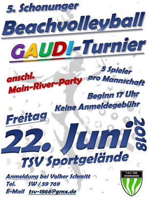 Beachvolleyball GAUDI-Turnier 2018 - Flyer