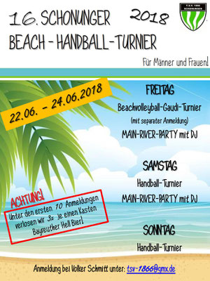 Beach-Handball-Turnier 2018 - Flyer