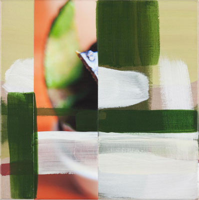 Monika Humm, Eyecatcher 3, 2017, Mischtechnik auf Leinwand, 40x40x3cm