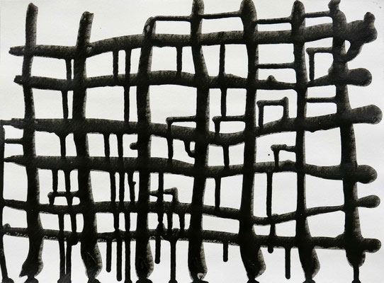 Monika Humm, Connected 7.3, Acryl auf Papier, 25x35 cm