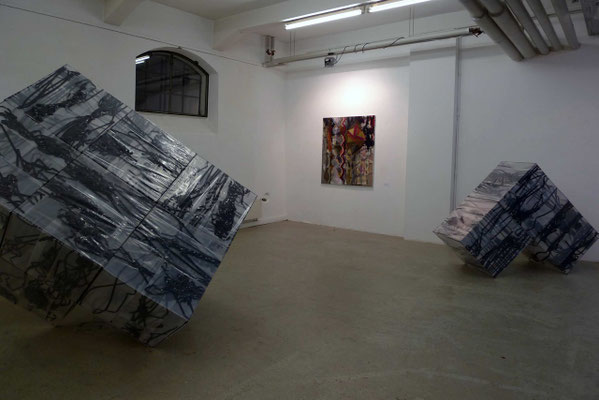Ausstellungsansicht: ASHES, TAPES, COLOR, Haus 10, FFB  Foto: Monika Hum