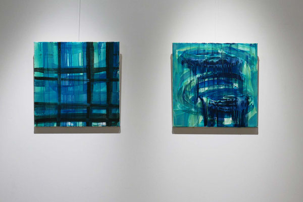 Monika Humm,Concham 1+2, 2016, Acryl auf LW, 50x50x2cm   Foto: Rainer Humm