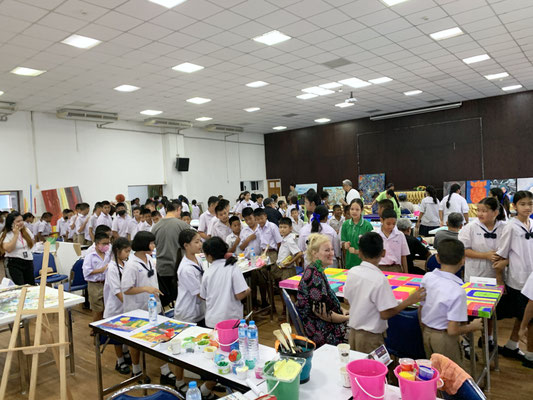 Visitors at International Art Festival, Rajabhat University Nakhon Sawan, Thailand