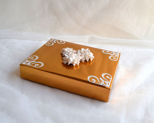 Geschenkbox (3) kupfergold mit Karte zur Hochzeit für zwei Männer