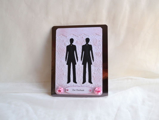 Geschenkbox (2) dunkelbronze mit Karte zur Hochzeit für zwei Männer