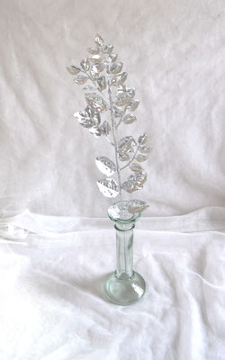 Blattzweig silber, Kunstblume