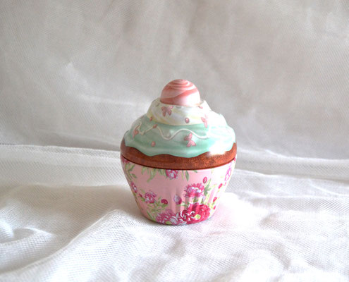 Cupe Cake Dose rosa, Deckel grün