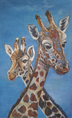 Mutter mit Kind, Acryl, 50 x 80 cm