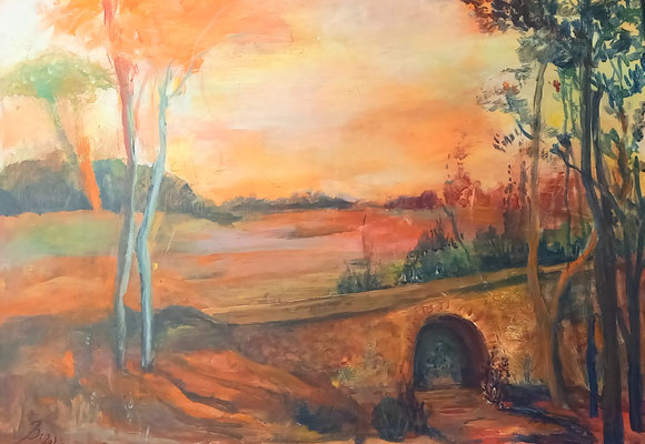 Herbst in Steinhöfel, Acryl, 70 x 50 cm