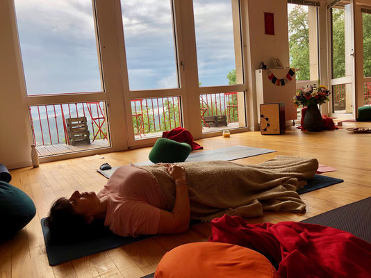deep relaxed breathing - Yoga Retreat with Beate Laudien