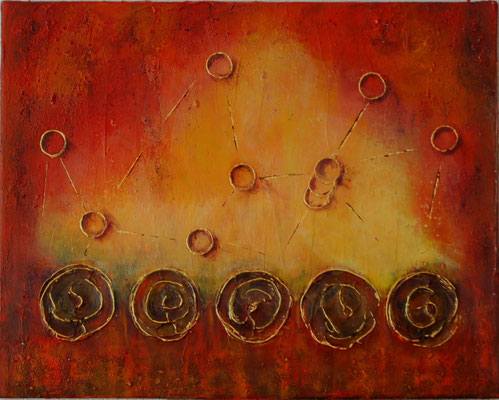 " Vermählung "  Acryl auf Leinwand 50 x 40 cm gespachtelt mit Sand aus Oostkapelle     (verkauft)