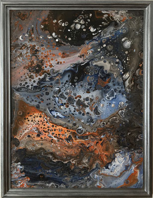 "Fluid Painting" Acryl auf Leinwand, 50 x 70 cm plus Rahmen (im Auftrag gemalt)