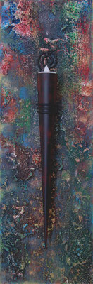 "Gespachtelt", Acryl auf Leinwand, 20 x 60 cm