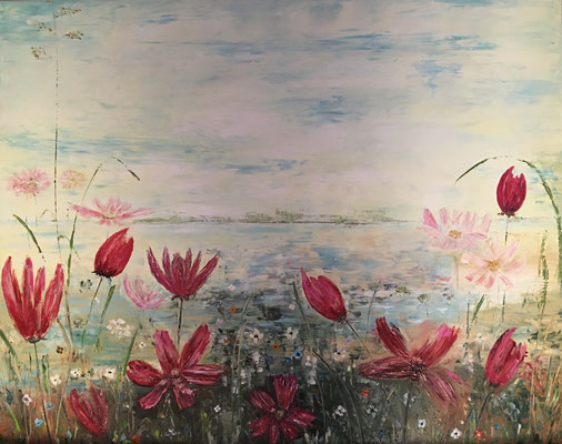 "In der Ferne", Öl auf Leinwand 100 x 80 cm, gespachtelt (verkauft)