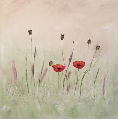 "Leichtigkeit", Öl auf Leinwand 40 x 40 cm, gespachtelt