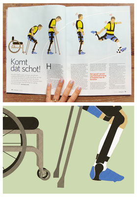 Illustration for an article on exoskeletons and the World Cup in Brazil.