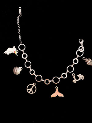 Charmsanhänger kleine Anhänger Charms Tiermotiv Charm-Herzen Statement-Anhänger Buchstabenanhänger