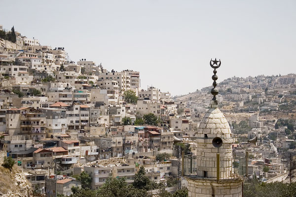 Looking across the Kidron Valley from the Silwan neighborhood in East Jerusalem, July 2011 