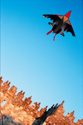 A kite over Damascus Gate in East Jerusalem, July 2007