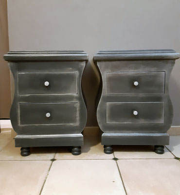 Rénovation Déco & Corinnerie(s) | #Après #Chevets Carbone usé argent pour un style industriel.