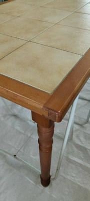 #Avant Table cuisine carrelée