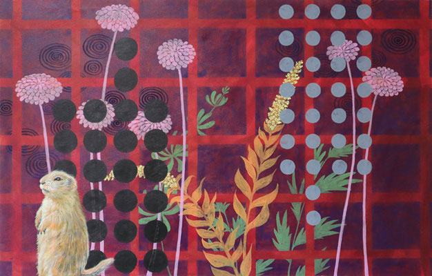 Komposition und Murmeltier, 65 x 100 cm