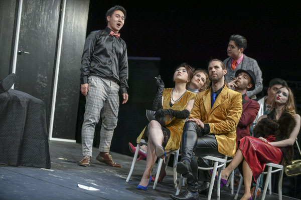 Ensemble Gianni Schicchi, Staatsschauspiel Dresden, kleines Haus 2019, (c) Sebastian Hoppe