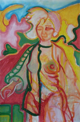 Lucette, femme du midi I Öl auf Karton - 70 x 100 cm