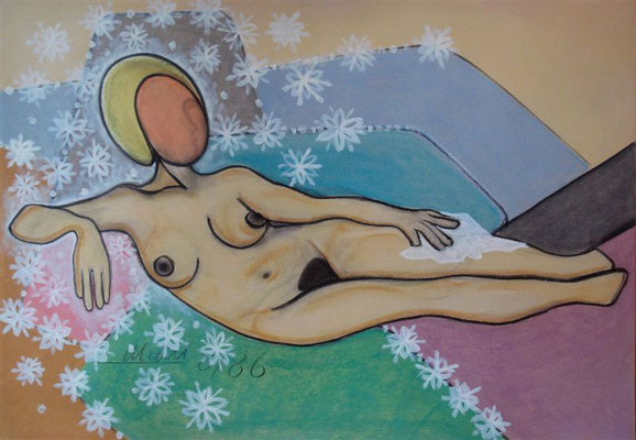 Warten auf den Weihnachtsmann I Pastellkreide auf Karton - 100 x 70 cm