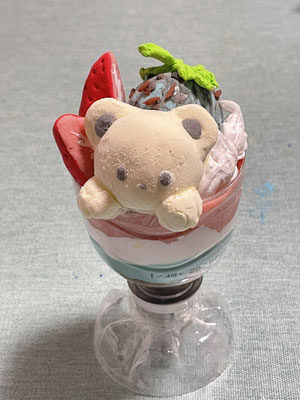 工作　粘土でパフェ