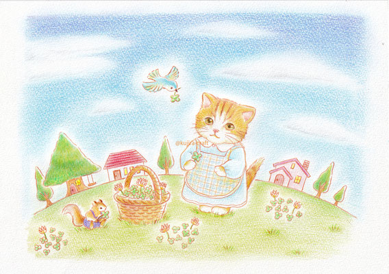 色鉛筆画　絵本風イラスト（セブンカルチャークラブ鳳・八尾/2024年4月～/大人の色鉛筆画/♯PR）