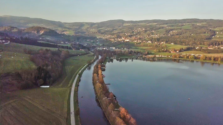 Stubenbergsee mit dem Fluss Feistritz