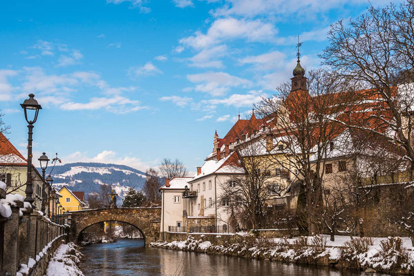 Lavant Fluss durch Wolfsberg