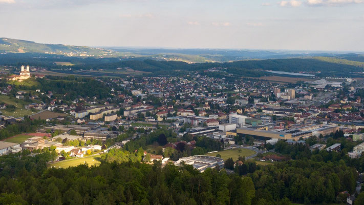 Panorama von der Bezirkshauptstadt Weiz in der Oststeiermark