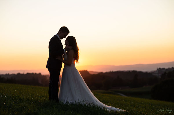 Brautpaarshooting im Sonnenuntergang