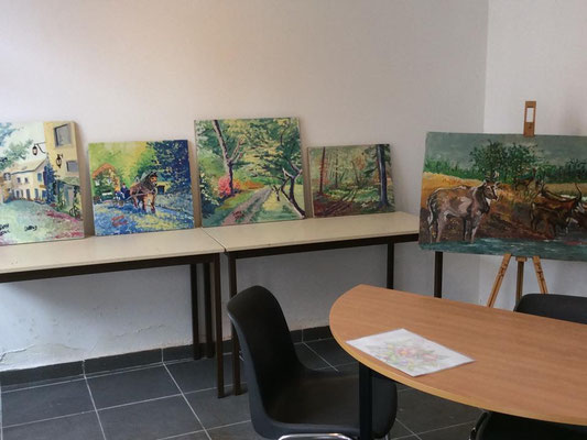Leleux Thierry, peinture à l'huile, paysages et animaux