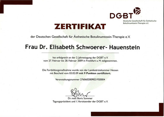 DGBT - Zertifikat