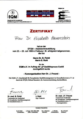 EFQM - Assessorenausbildung - Frau Dr. Elisabeth Hauenstein