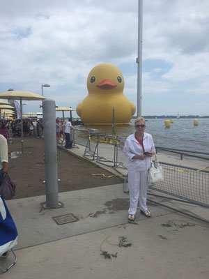Betty McWhirter had to visit the rubber ducky in the Toronto Harbour here  for the celebrations