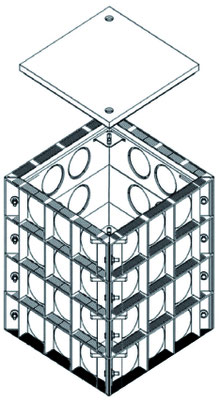 Beispiel des modularen Aufbaus eines E-Trick Quattro Kabelschachts