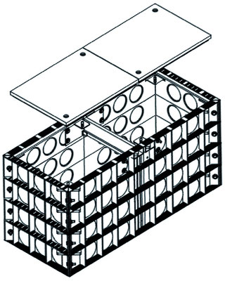 Beispiel des modularen Aufbaus eines E-Trick Quattro Kabelschachts