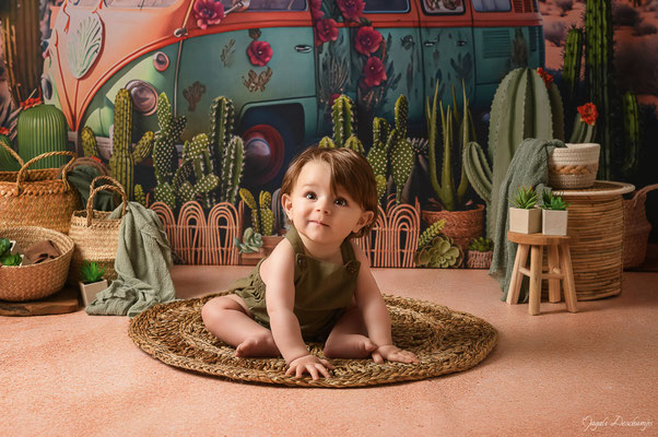 Séance bébé assis artistique mexique le rove