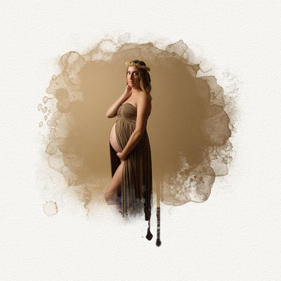 Retouche artistique grossesse Aquarelle Marseille