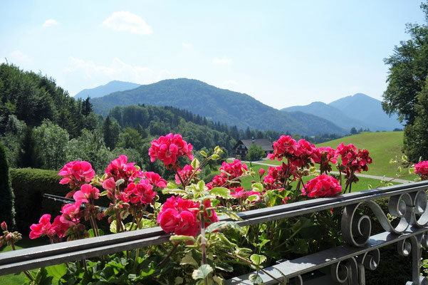 Blick vom Balkon/Frühstücksraum