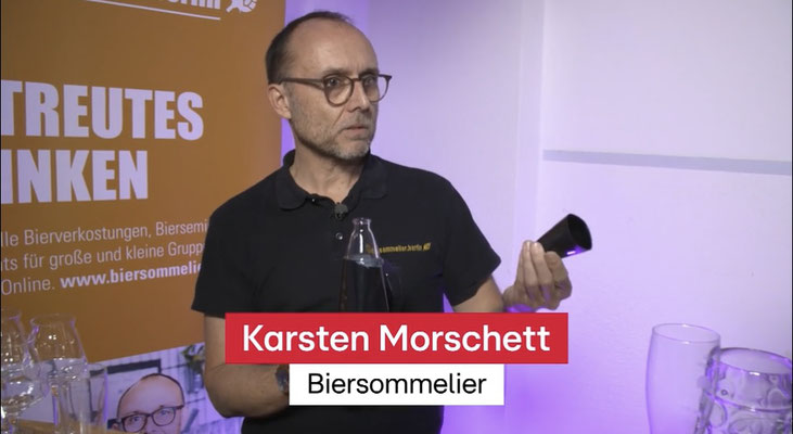 Biersommelier Karsten Morschett testet das neue Tesla-Bier für RTL