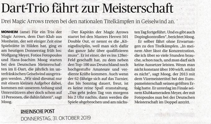 Rheinische Post Monheim Donnerstag den 31.10.2019