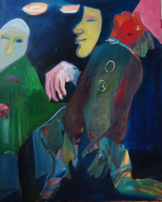 Das Empfangen der Inspiration, 2008, Acryl auf Baumwolle, 80 cm x 100 cm