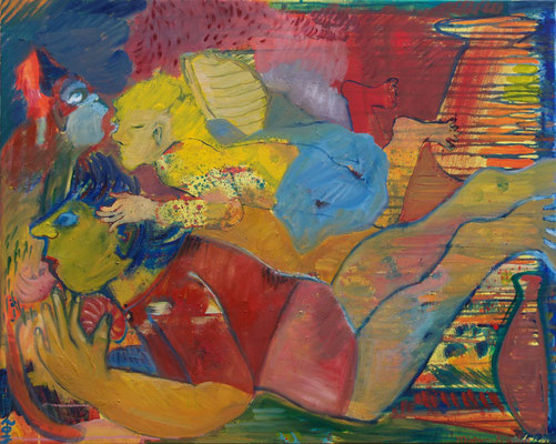 Eigenerkenntnis, 2014 + 2017, Acryl und Öl auf Leinwand, 100 cm x 80 cm