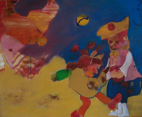 Zeit, 2009, Acryl, Wachskreide und Pigment auf Leinwand, 120 cm x 100 cm