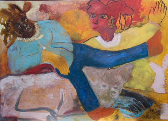 Gesinnung, Acryl und Pigment auf Leinwand, 140 cm x 100 cm